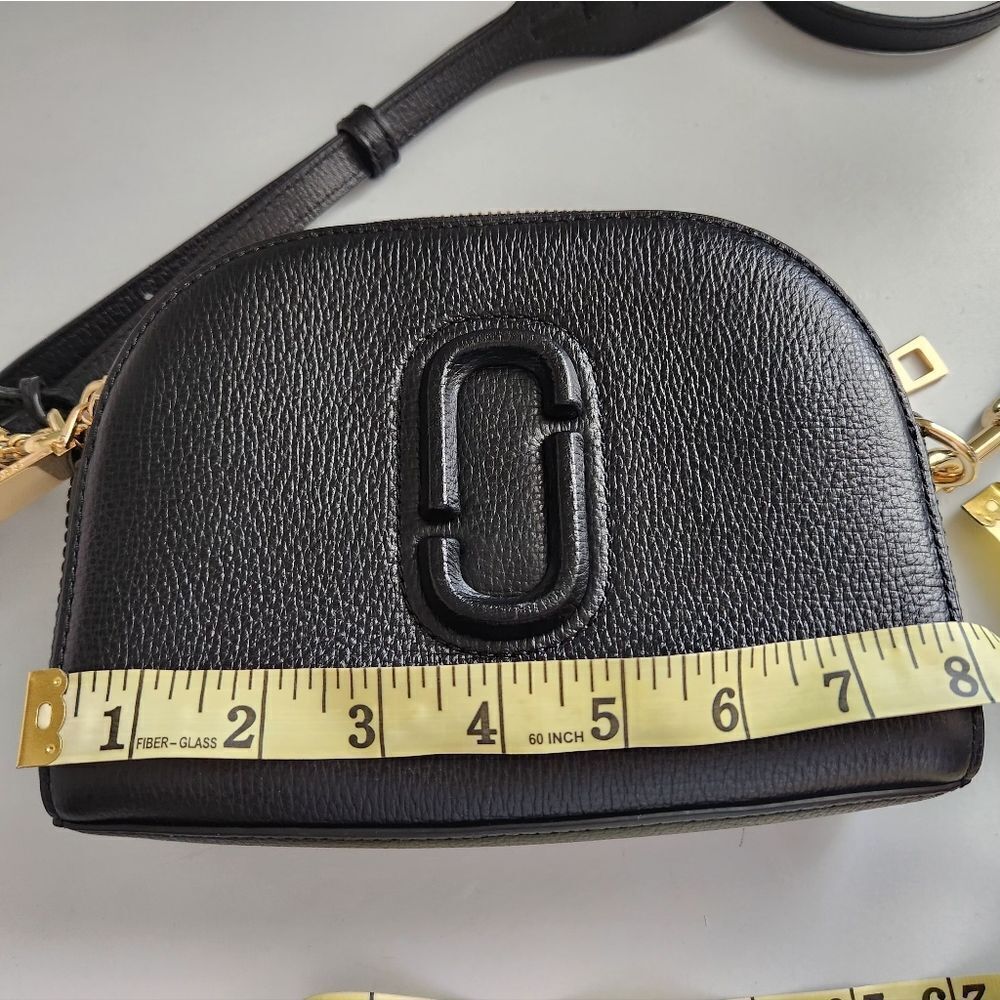 Marc Jacobs Shutter Black Leather Crossbody Bag BLACK/GOLD - Picture 9 of 12